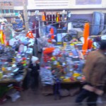 Not in focus but the stalls were so close to the train