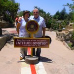 Standing on the Equator, I was in the North and Geoff in the South