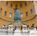 The Giant Bronze Pine Cone set into one of the Vatican's Many Arches