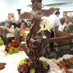 One of the many chocolate decorations