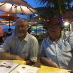 David and Geoff, Enjoying a pint or two