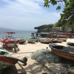 Fishing village at end of bay