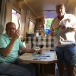 Enjoying the wine
