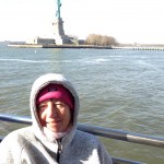 Christine, (cold)  With The Statue of Liberty in the background