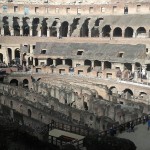 Inside colosseum looking under the stage