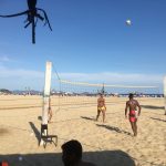 30 degrees of heat, playing volleyball, very impressive.