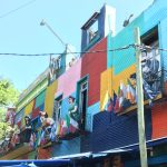 Colourful streets around the football ground