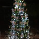 Xmas tree in wine bottles
